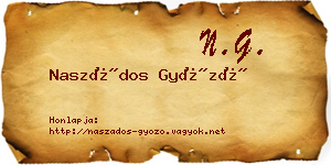 Naszádos Győző névjegykártya